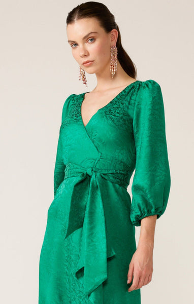 Sacha Drake - Chateau Wrap Dress - Emerald Jacquard