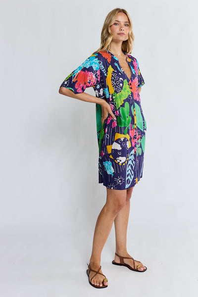 Lula Life - Callie Button Dress - Navy