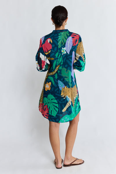 Lula Life - Jungle Fever Tuck Dress - Navy
