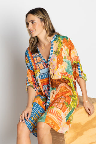 Lula Life - Lanthea Button Dress - Multi PRESALE JULY DELIVERY