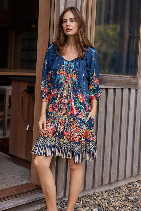 Lula Life - Ximena Shirred Dress - Print