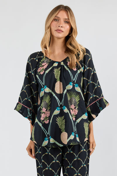 Lula Soul - Beaumont Top - Navy PRESALE AUGUST DELIVERY