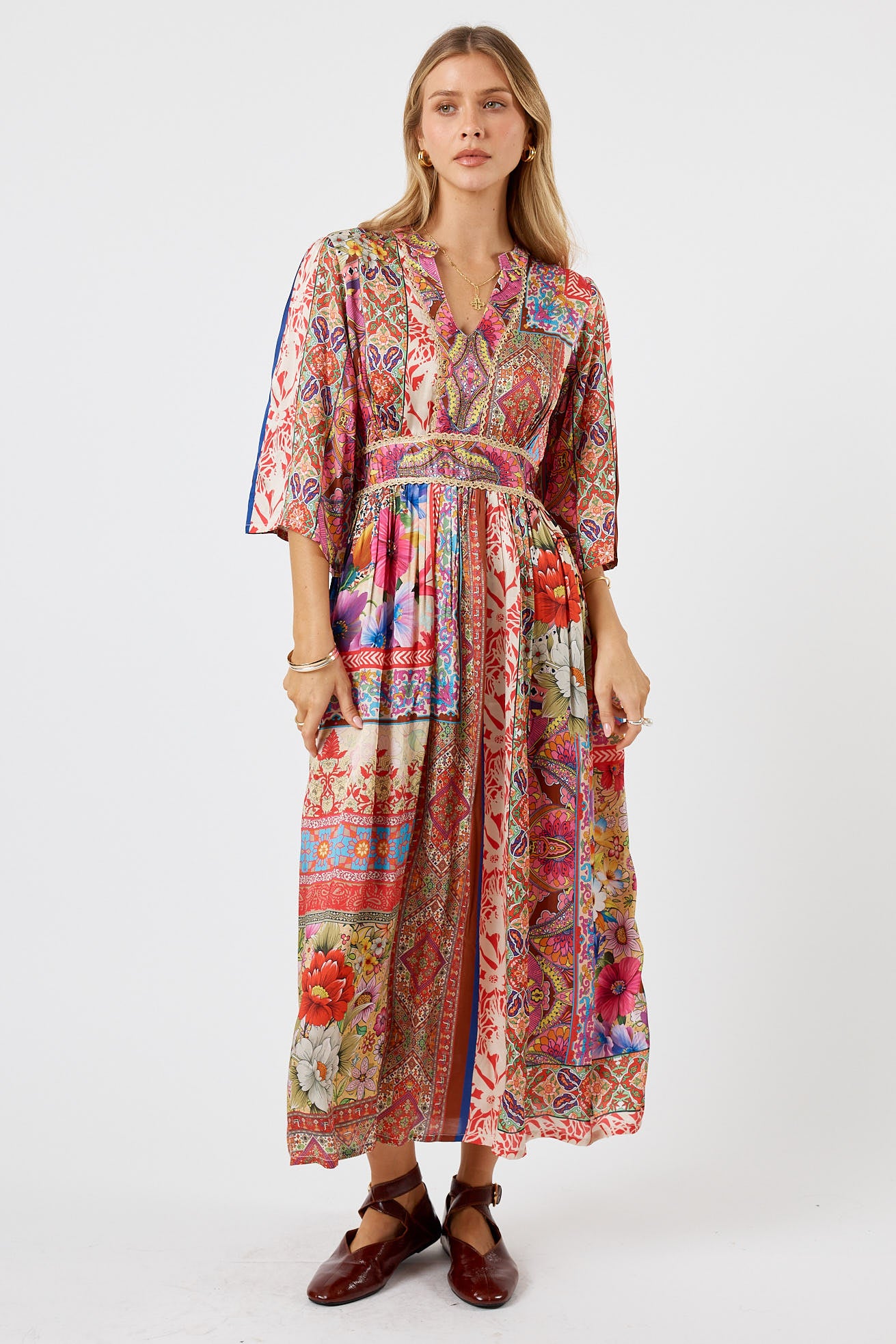 chinese dress ladies Katherine Maxi Dress — Cream & Rust Floral