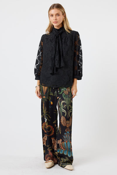 Lula Soul - Cheetah Pant - Black