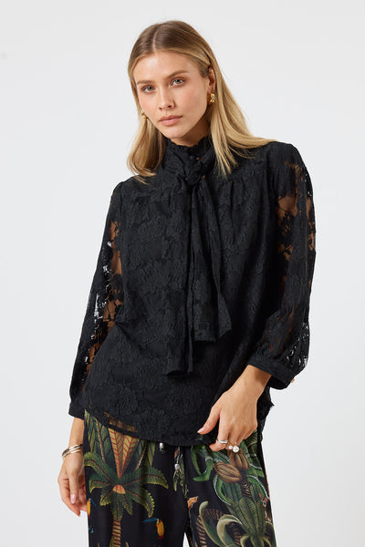 Lula Soul - Chandler Lace Shirt - Black