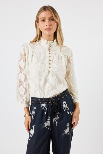 Lula Soul - Chandler Lace Shirt - Cream