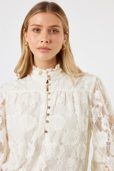 Lula Soul - Chandler Lace Shirt - Cream