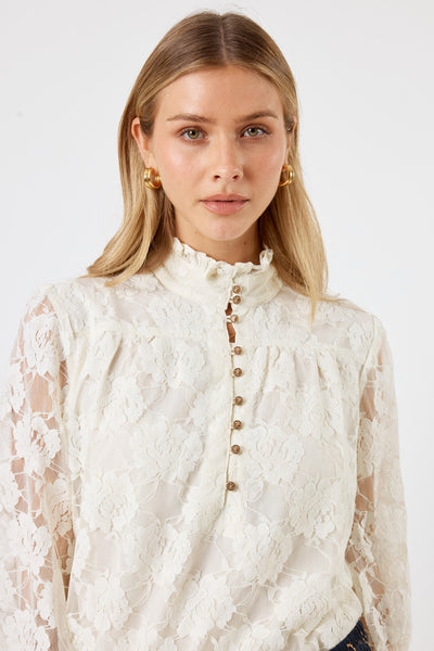Lula Soul - Chandler Lace Shirt - Cream