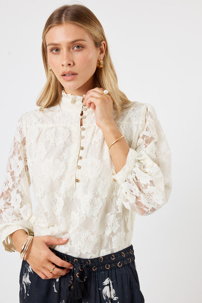 Lula Soul - Chandler Lace Shirt - Cream