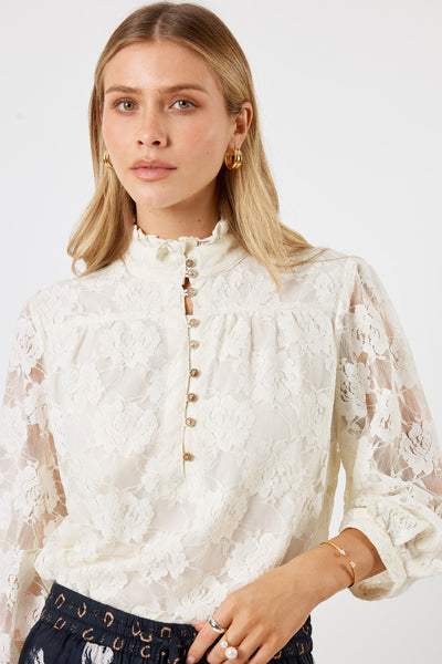 Lula Soul - Chandler Lace Shirt - Cream