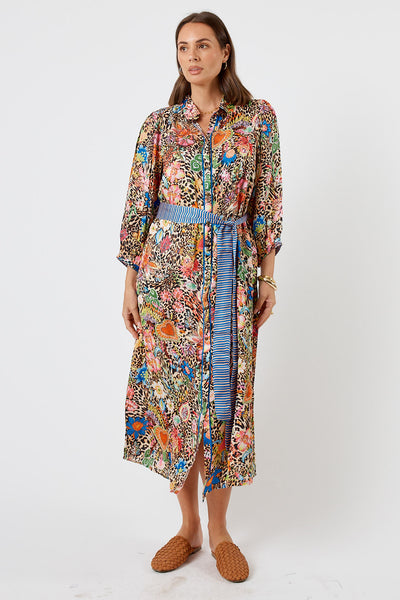 Lula Soul - Eden Button Midi Dress - Print