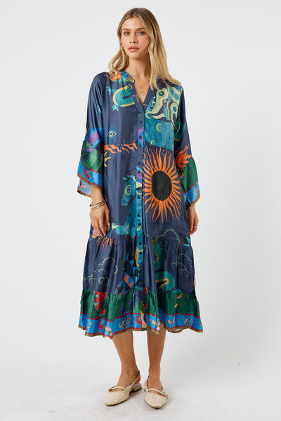 Lula Soul - Kamloops Midi Dress - Navy