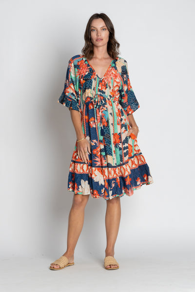 Lula Soul - Wazuka Tie Dress - Navy FINAL SALE LAST ONE XXL