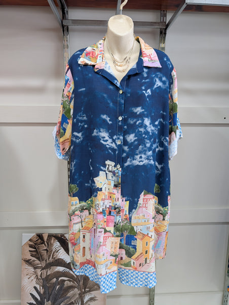 Rosa Jojo - Positano Linen Dress - Navy