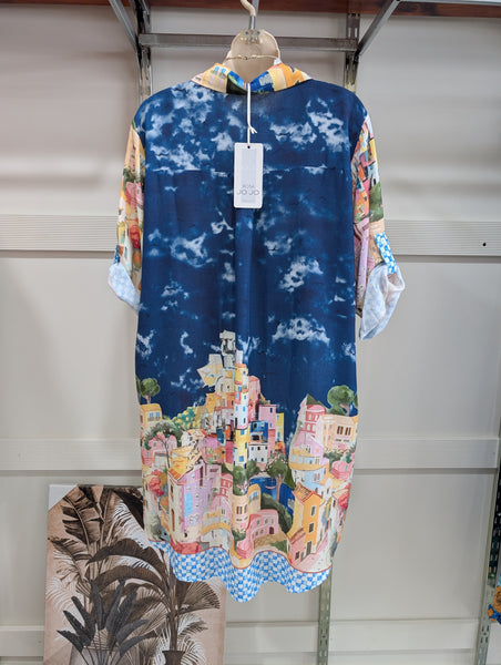 Rosa Jojo - Positano Linen Dress - Navy