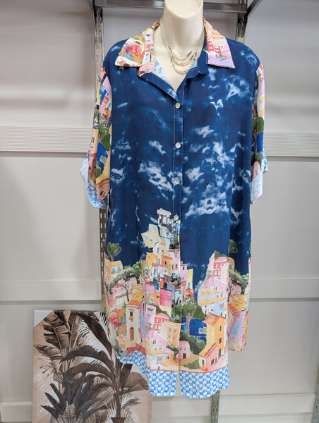Rosa Jojo - Positano Linen Dress - Navy