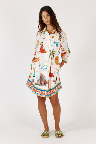 Rubyyaya - Espanol Shirtmaker Dress - White