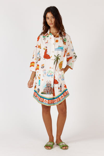 Rubyyaya - Espanol Shirtmaker Dress - White