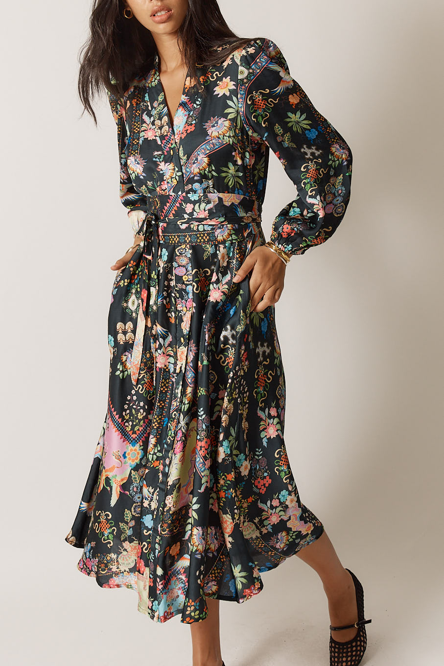 lala long sleeve wrap dress Rubyyaya - Cest La Vie Shirtmaker Dress - White Shop Now