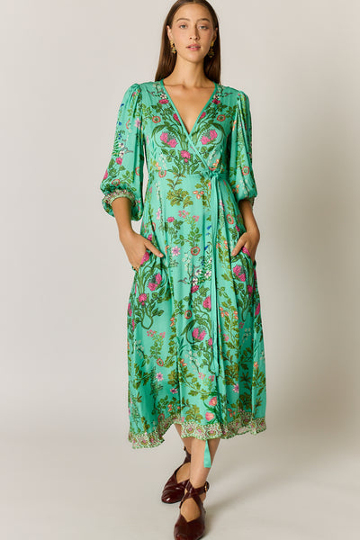 Rubyyaya - Tatiana Wrap Dress - Green PRESALE AUG DELIVERY