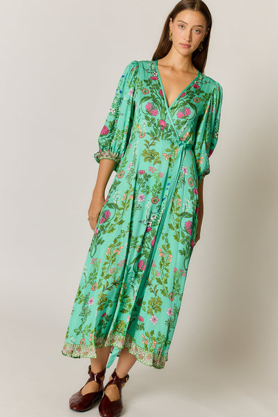 Rubyyaya - Tatiana Wrap Dress - Green PRESALE AUG DELIVERY