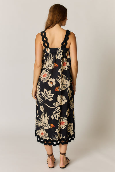 Rubyyaya - Tucan Strap Midi Dress - Black