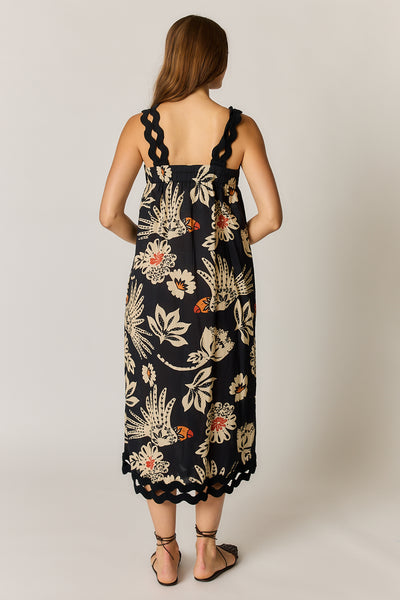 Rubyyaya - Tucan Strap Midi Dress - Black