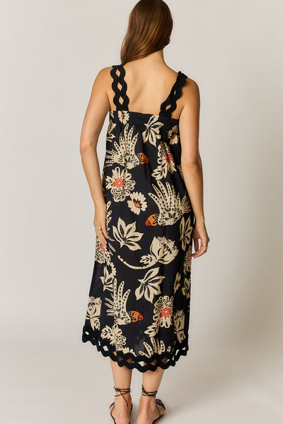 Rubyyaya - Tucan Strap Midi Dress - Black