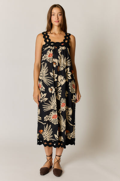 Rubyyaya - Tucan Strap Midi Dress - Black