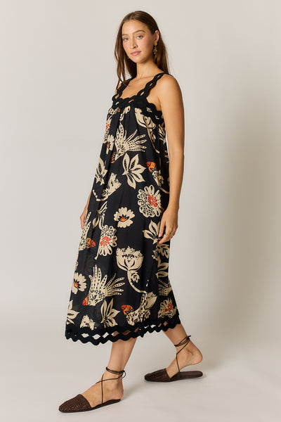 Rubyyaya - Tucan Strap Midi Dress - Black