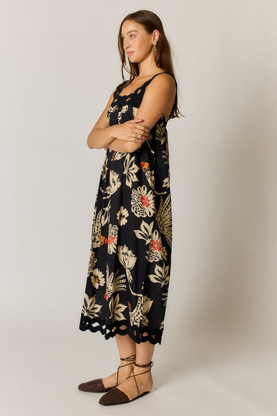 Rubyyaya - Tucan Strap Midi Dress - Black