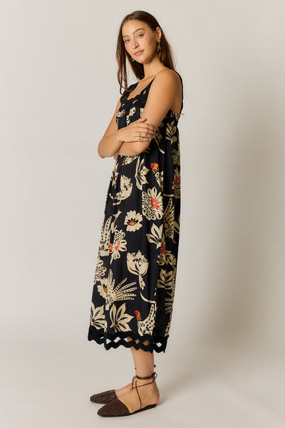Rubyyaya - Tucan Strap Midi Dress - Black