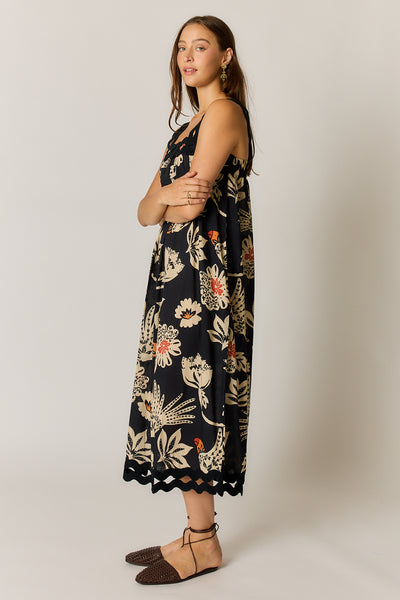 Rubyyaya - Tucan Strap Midi Dress - Black