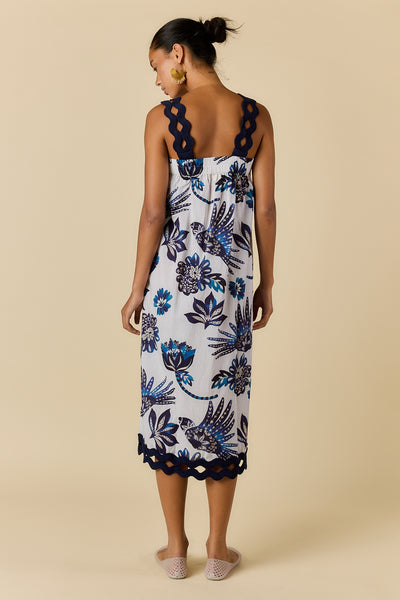 Rubyyaya - Tucan Strap Midi Dress - Blue