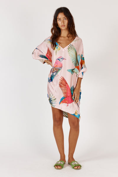 Rubyyaya - Warbler Short Kaftan Dress - Print