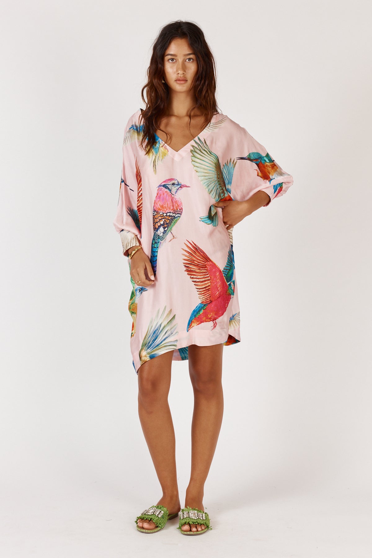 Rubyyaya - Warbler Short Kaftan Dress - Print