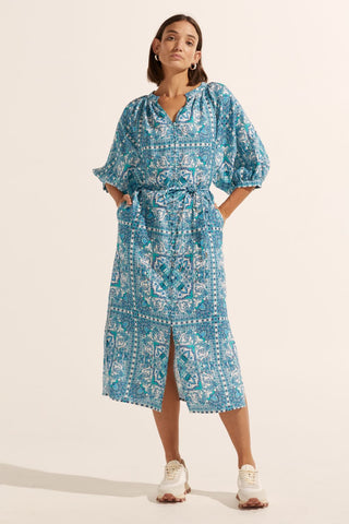Zoe Kratzmann - Sojourn Dress - Sapphire Tile FINAL SALE