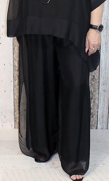 Imagine - Black Silk Gia Pant with Split 10IM2184