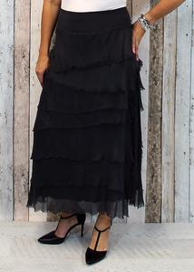 Imagine - Black Flapper Fifi Silk Skirt 10IM2272