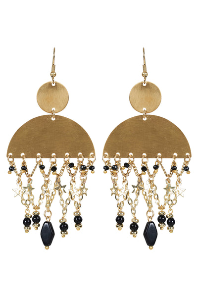 Eb & Ive - Tullah Drop Earring - Brass Bead, Black Bead or Brass Stars