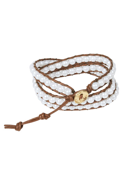 Eb & Ive - Capella Wrap Bracelet - Ivory or Tan