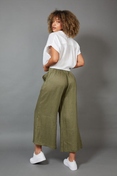 Eb & Ive - Studio Crop Pant Linen - Khaki
