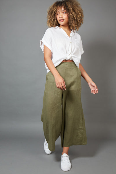 Eb & Ive - Studio Crop Pant Linen - Khaki