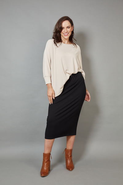 Eb & Ive - Studio Jersey Skirt - Ebony Black