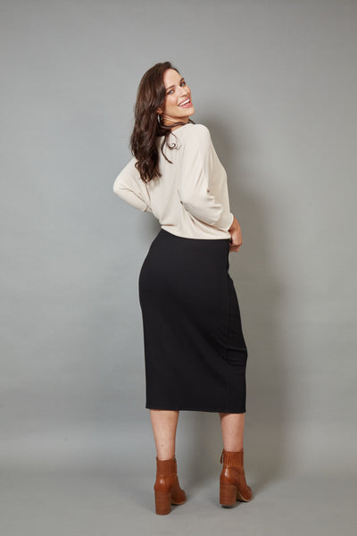 Eb & Ive - Studio Jersey Skirt - Ebony Black