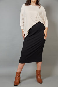 Eb & Ive - Studio Jersey Skirt - Ebony Black FINAL SALE