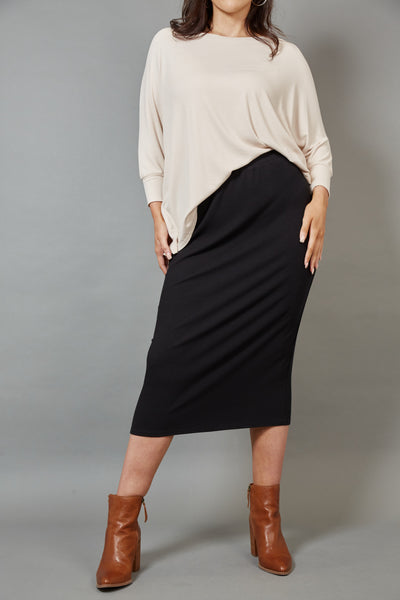 Eb & Ive - Studio Jersey Skirt - Ebony Black