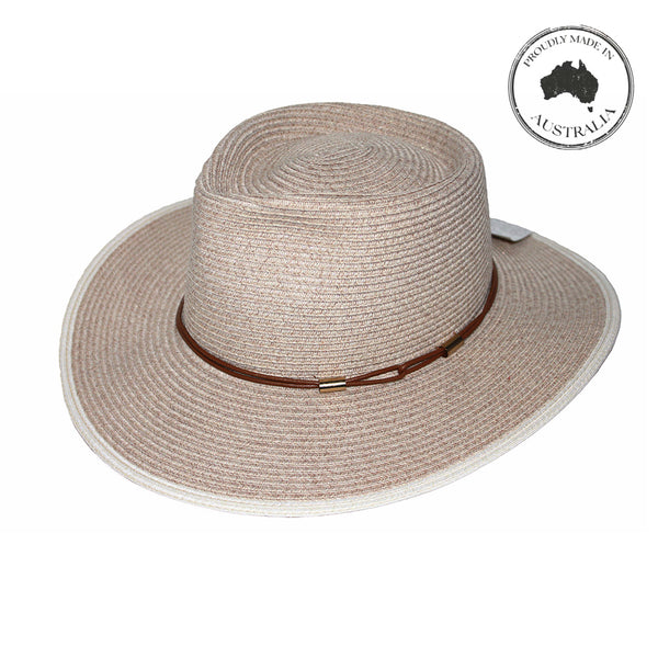 Canopy Bay by Deborah Hutton - Hat - Highland Fedora - Camel/Ivory