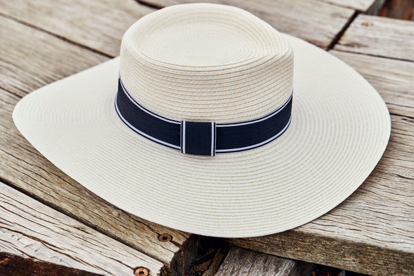 Canopy Bay by Deborah Hutton - Hat - Amalfi Flexibraid Wide BrimFedora - Ivory