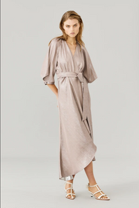 Ginger Smart Haze Wrap Dress Heather Tea Lily